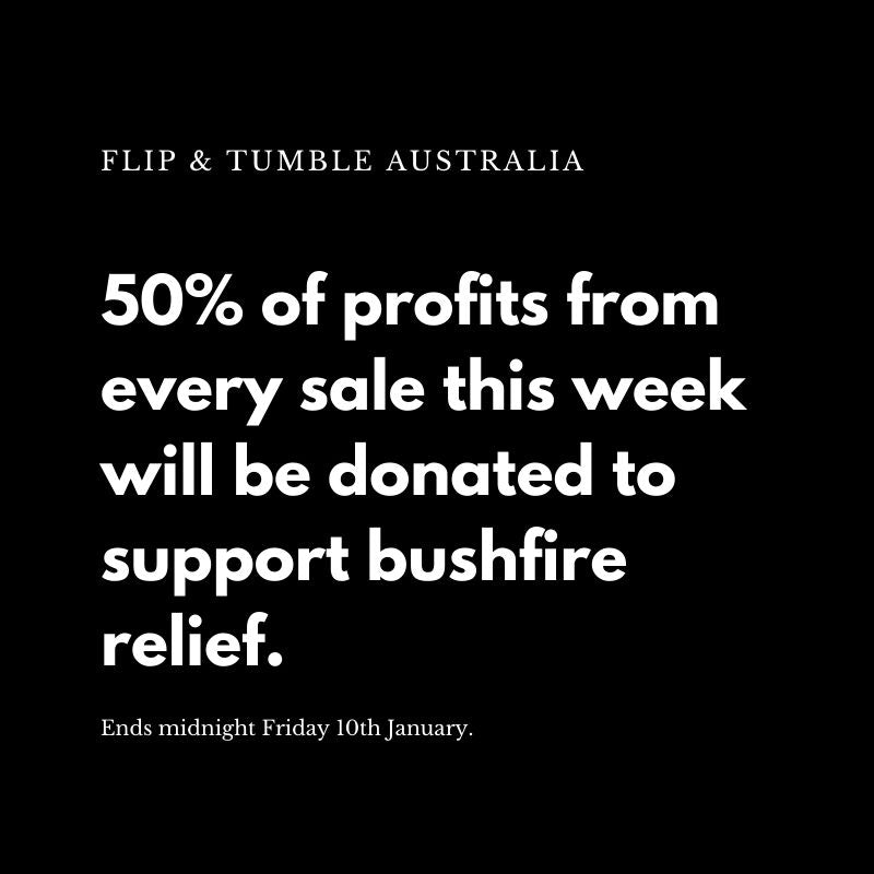 flip & tumble Australia bushfire support
